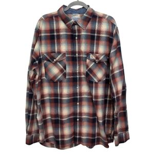 Carhartt Shirt Western Pearl Snap Men XL Cotton Cowboy Cowgirl Country Prairie